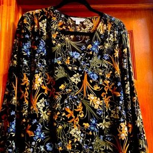 Black floral  blouse